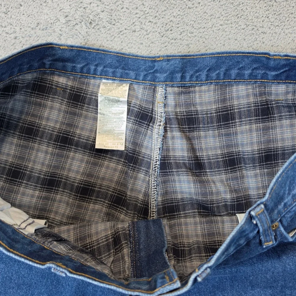 NWT Carhartt Flannel Lined Relaxed Fit Jeans Mens 44x32 Dark Blue Straight B172
